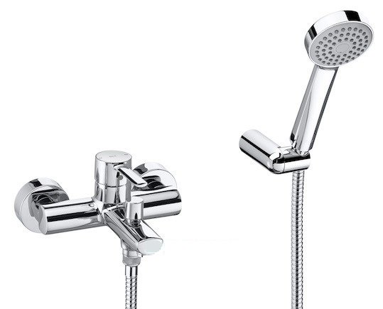 Душевой набор с однорычажным настенным смесителем для душа Roca Targa латунь хром A5A0160C02