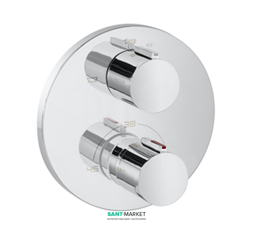 Смеситель для душа встраиваемый Roca T-1000 с термостатом хром A5A2C09C00