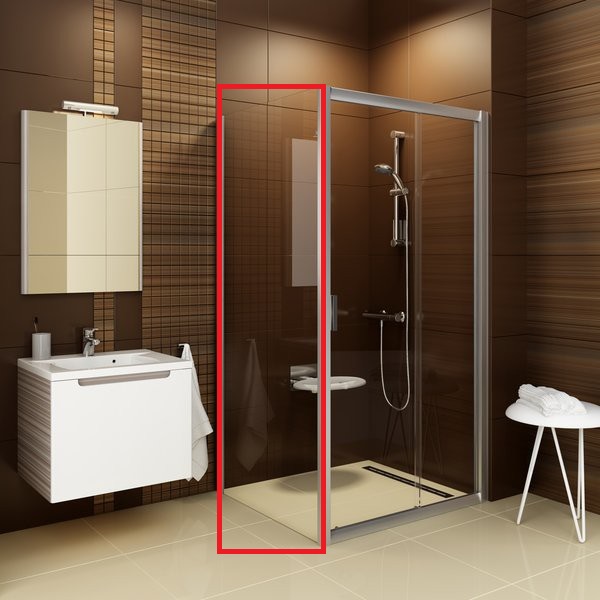 Стенка для душевой кабины Ravak Blix BLPS-100 профиль сатин стекло grape 9BHA0U00ZG