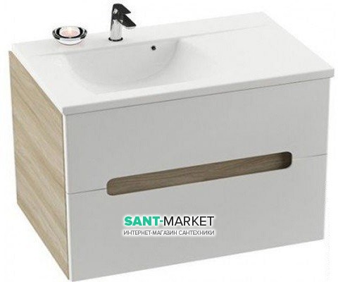 Тумба под раковину подвесная Ravak Classic II SD 800-R ДСП/МДФ латте/белый глянец X000000916