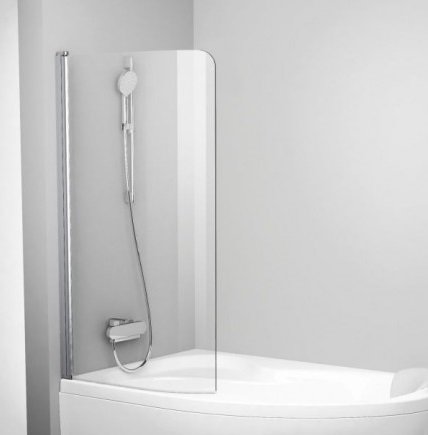 Шторка для ванны Ravak CVSK1 Rosa 140/150 L одноэлементная левосторонняя профиль белый стекло transparent 7QLM0100Y1