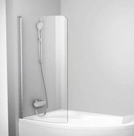 Шторка для ванны Ravak CVSK1 Rosa 140/150 L одноэлементная левосторонняя профиль белый стекло transparent 7QLM0100Y1