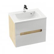 Тумба под раковину подвесная Ravak Classic II SD 700 ДСП/МДФ береза/белый глянец X000000907