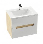 Тумба под раковину подвесная Ravak Classic II SD 800-L ДСП/МДФ береза/белый глянец X000000911