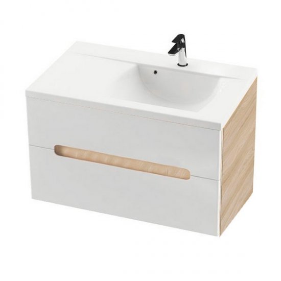 Тумба під раковину підвісна Ravak Classic II SD 800-L ДСП / МДФ латте / білий глянець X000000912