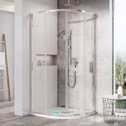 Душевой уголок полукруглый Ravak Blix Slim BLSCP4-80 профиль полированный алюминий стекло transparent X3BM40C00Z1