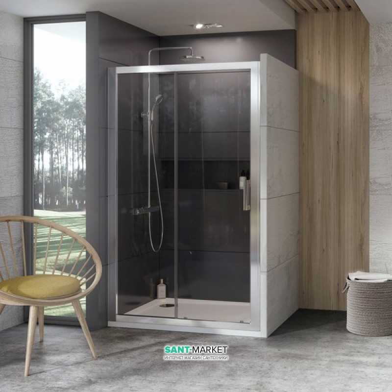 Двері душова розсувні Ravak 10 ° 10DP2-110 профіль полірований алюміній скло transparent 0ZVD0C00Z1