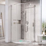 Душевой уголок полукруглый Ravak Blix Slim BLSCP4-90 профиль полированный алюминий стекло transparent X3BM70C00Z1