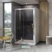 Двері душова розсувні Ravak 10 ° 10DP2-100 профіль полірований алюміній скло transparent 0ZVA0C00Z1