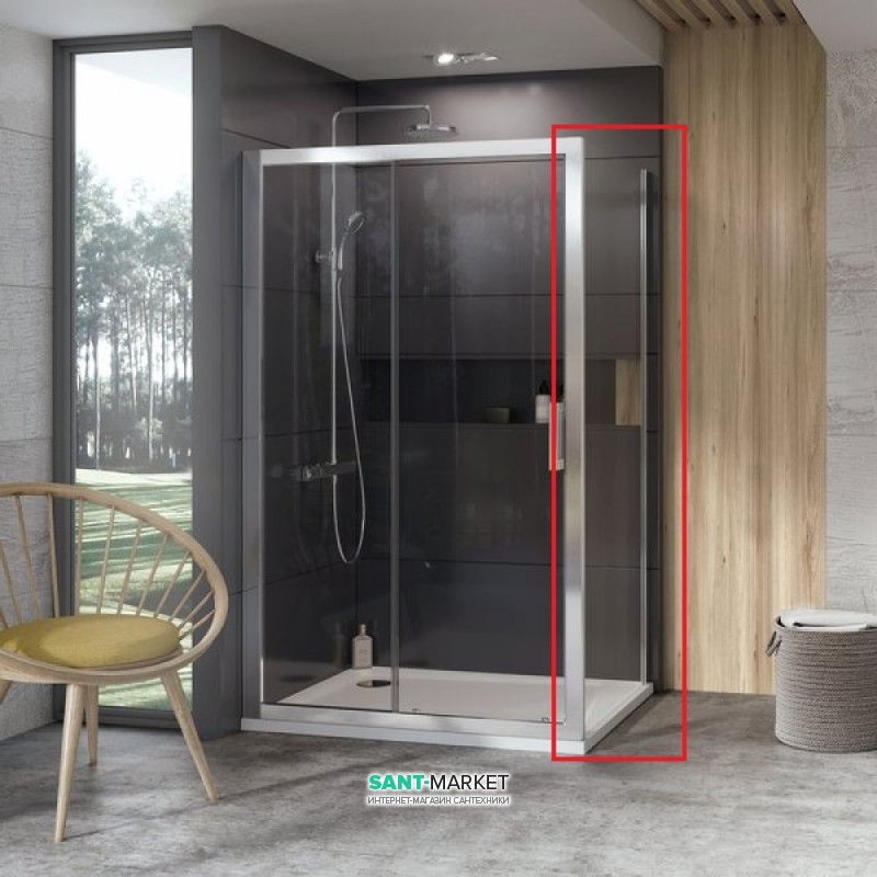 Стенка для душевой кабины Ravak 10° 10PS-90 профиль сатин стекло transparent 9UV70U00Z1