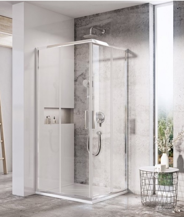 Душевой уголок квадратный Ravak Blix Slim BLSRV2-90 профиль полированный алюминий стекло transparent X1LM70C00Z1