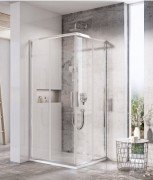 Душевой уголок квадратный Ravak Blix Slim BLSRV2-90 профиль полированный алюминий стекло transparent X1LM70C00Z1