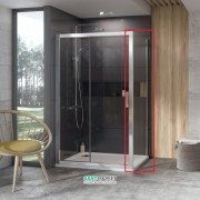 Стенка для душевой кабины Ravak 10° 10PS-80 профиль полированный алюминий стекло transparent 9UV40C00Z1