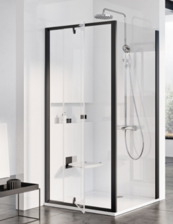 Стінка для душової кабіни Ravak Pivot PPS-100 профіль чорний скло transparent 90GA0300Z1