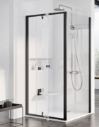 Стенка для душевой кабины Ravak Pivot PPS-100 профиль черный стекло transparent 90GA0300Z1