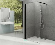 Стінка нерухома для душового куточка Ravak Walk In Wall-100 профіль чорний скло transparent GW9WA0300Z1