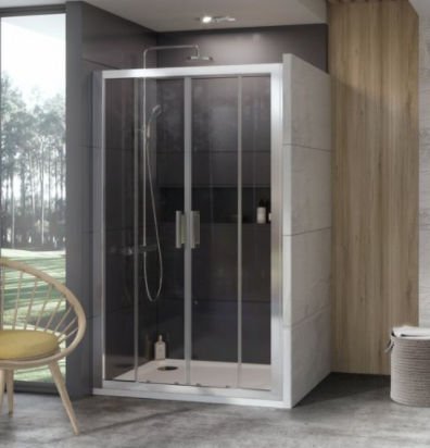 Двері душова розсувні Ravak 10 ° 10DP4-130 профіль сатин скло transparent 0ZKJ0U00Z1