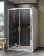 Дверь душевая раздвижная Ravak 10° 10DP4-120 профиль полированный алюминий стекло transparent 0ZKG0C00Z1