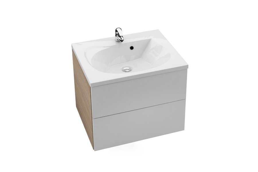 Тумба під раковину підвісна Ravak SD 760 Rosa II ДСП / МДФ береза ​​/ білий глянець X000001294