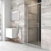 Душевая дверь складывающаяся Ravak Blix BLDZ2-80 профиль полированный алюминий стекло transparent X01H40C00Z1