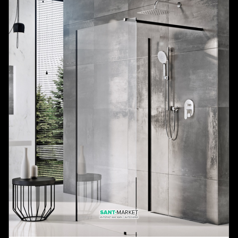 Душовий куточок Ravak Walk In Corner-120/80 профіль чорний скло transparent GW1CG4300Z1