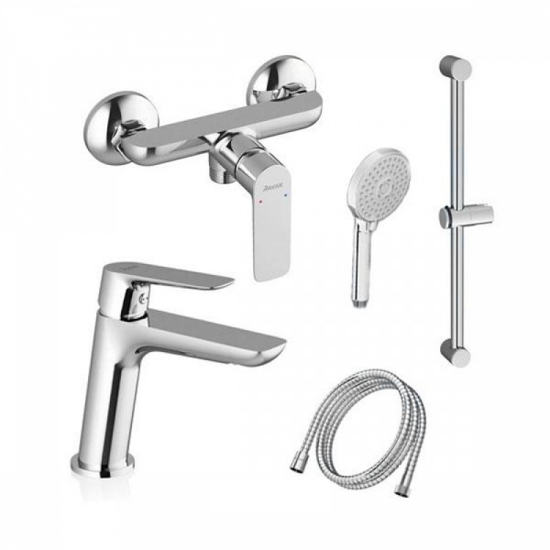 Комплект смесителей для ванной с душевым гарнитуром Ravak Classic 5 в 1 (CL 012 + CL 032 + 953.00 + 972.00 + 911.00) 70320253