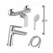 Комплект змішувачів для ванної з душовим гарнітуром Ravak Classic 5 в 1 (CL 012 + CL 032 + 953.00 + 972.00 + 911.00) 70320253