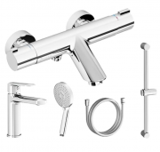 Комплект змішувачів для ванної з душовим гарнітуром Ravak Termo 5 в 1 (HA 012, TE 022,953.00,972.00,914.00) 70320277