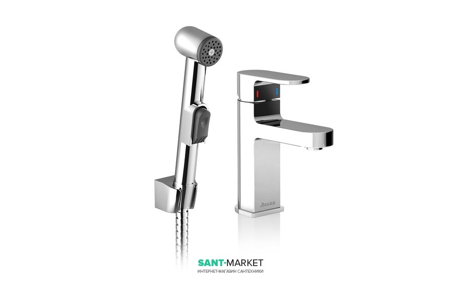 Змішувач для раковини Ravak Chrome CR 112.00 змішувач з гігієнічним душем хром X070092