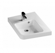 Раковина для ванної кутова ліва Ravak Be Happy II L з отвором штучний мармур біла XJAL1100001