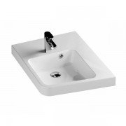 Раковина для ванної кутова права Ravak Be Happy II R з отвором штучний мармур біла XJAP1100001