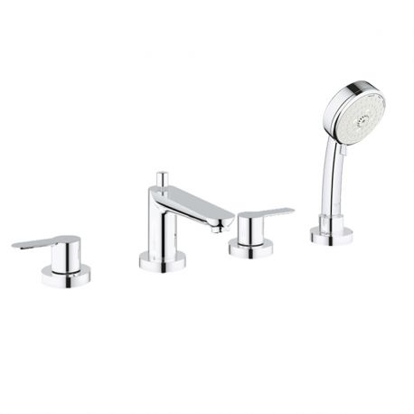 Змішувач двохвентильний на борт ванни з душем Grohe BauEdge латунь хром 2512000A