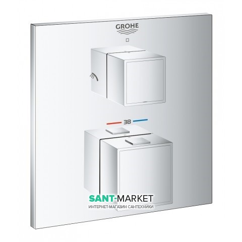 Термостат для душа встраиваемый Grohe Grohtherm Cube двухвентильный латунь хром 24154000