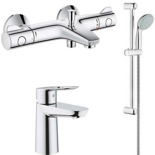Комплект змішувачів для ванної з душовим гарнітуром Grohe хром 34550TM