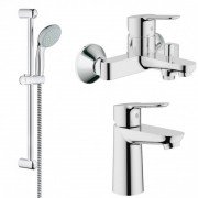 Комплект смесителей для ванной с душевым гарнитуром Grohe BauEdge латунь/пластик хром 123365S