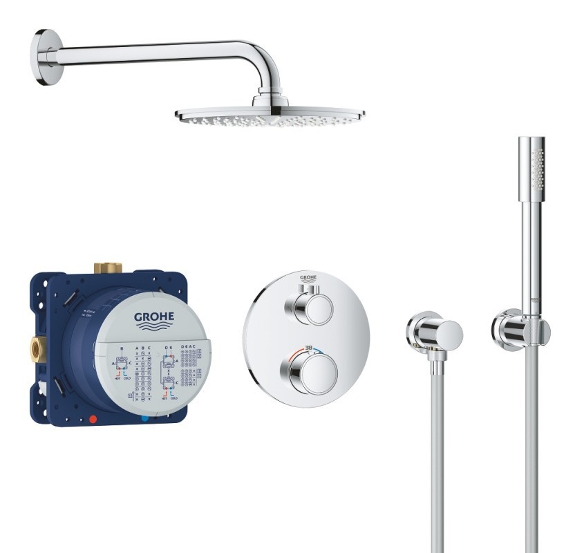 Душовий гарнітур з термостатом Grohe Grohtherm з Rainshower Cosmopolitan 210 34732000