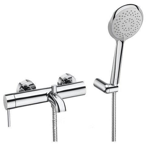 Душовий набір з одноважільним настінним змішувачем для душу Roca Lanta латунь хром A5A0111C00