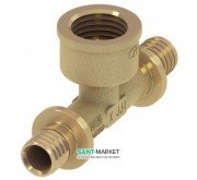 Тройной резьбовой фитинг Tece Teceflex 90° с внутренней резьбой 20(18)х1/2