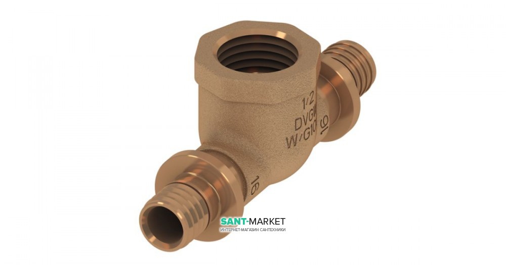 Тройной резьбовой фитинг TECE TECEflex 90° с внутренней резьбой 50х1 1/4