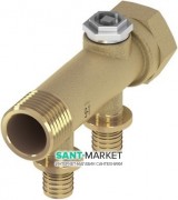 Коллектор 3/4 на 2 контура TECE TECEflex под запрессовку d 16 мм латунь 712007