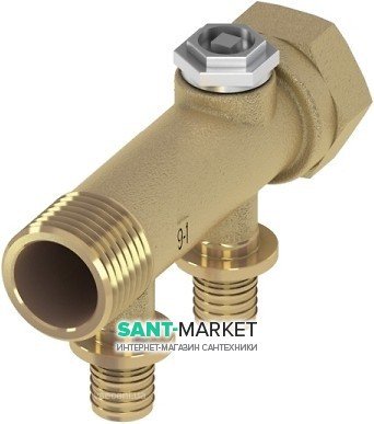 Коллектор 3/4 на 2 контура TECE TECEflex под запрессовку d 16 мм латунь 712007