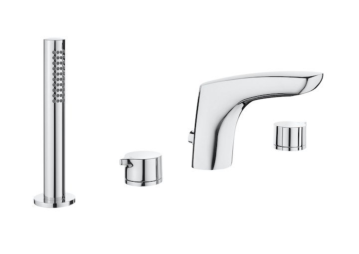 Душовий набір з двохвентильні змішувачем Roca Insignia монтаж на борт ванни латунь хром A5A183AC00