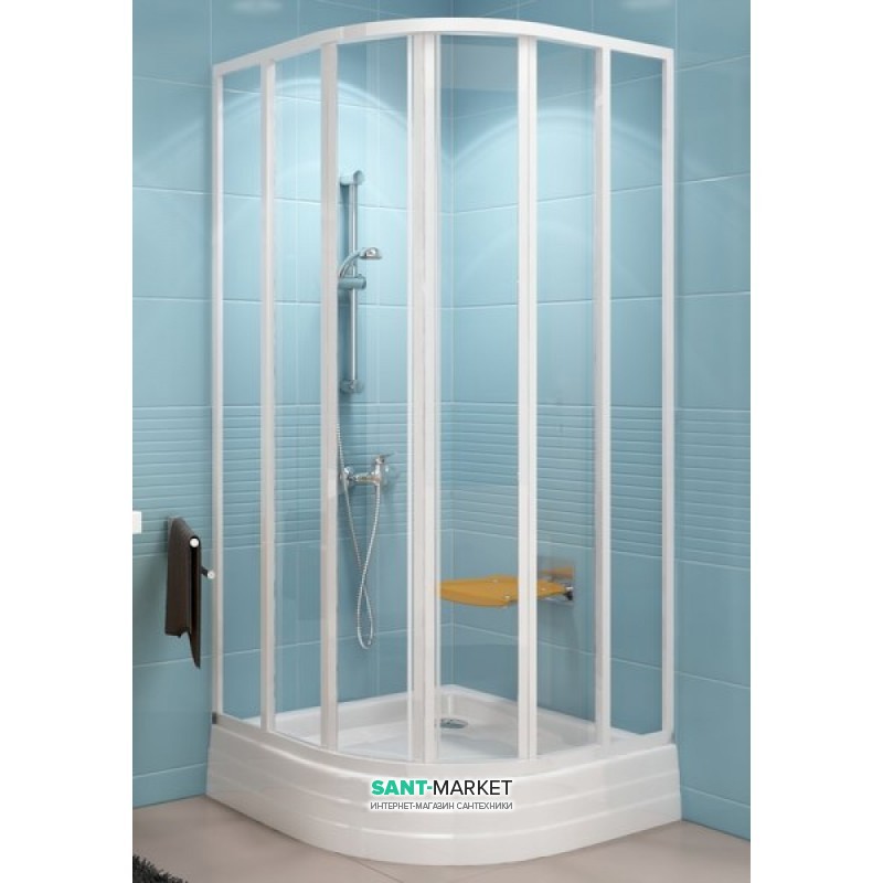 Душевой уголок Ravak Supernova SKKP6-90 полукруглый белый профиль стекло transparent 32070100Z1