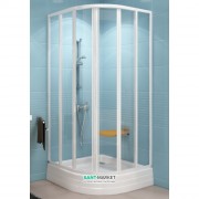 Душовий куточок Ravak Supernova SKKP6-90 напівкруглий білий профіль скло transparent 32070100Z1