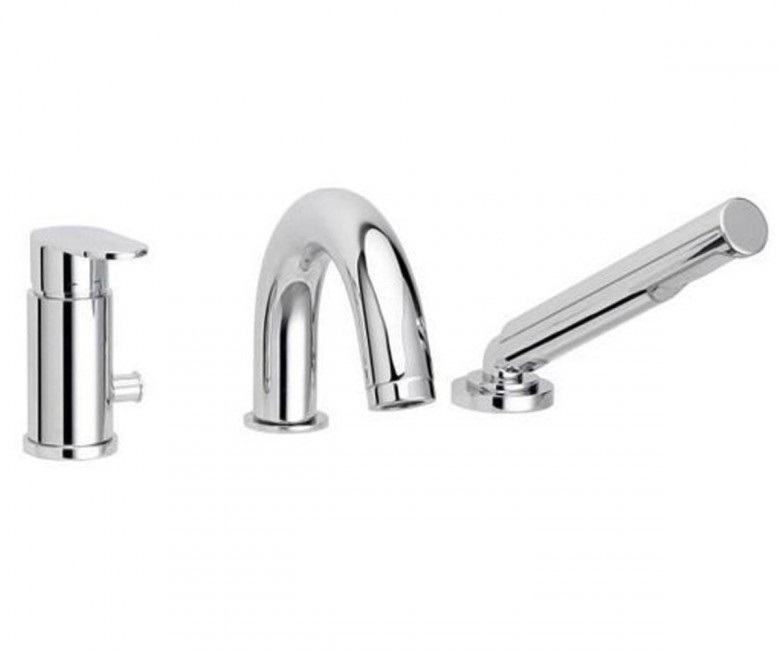 Змішувач одинважільний на борт ванни з душем Paffoni Candy хром CA 040 CR