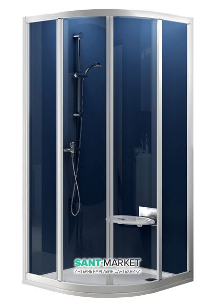 Душевой уголок Ravak Supernova SKCP4-80 полукруглый белый профиль стекло grape 31140100ZG