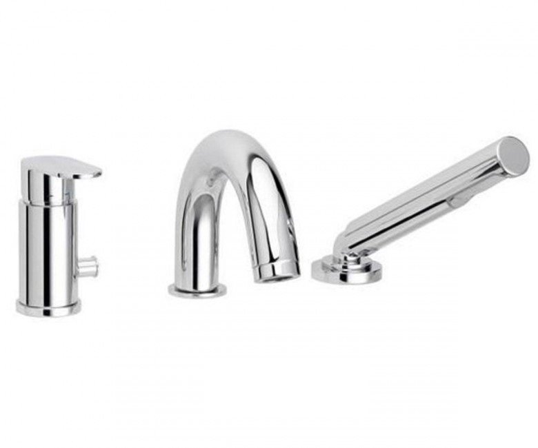 Змішувач одинважільний на борт ванни з душем Paffoni Candy хром CA 040 CR