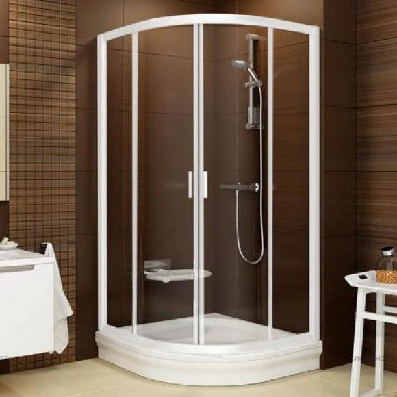 Душевой уголок полукруглый Ravak Blix BLCP4-80 белый профиль стекло transparent 3B240100Z1