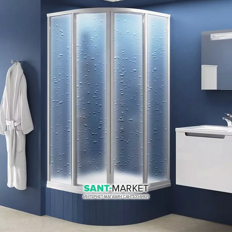 Душовий куточок Ravak Supernova SKCP4-80 Sabina напівкруглий білий профіль полістирол pearl 31144V10011
