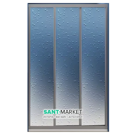 Дверь душевая раздвижная Ravak Supernova ASDP3-90 профиль сатин полистирол pearl 00V70U0211